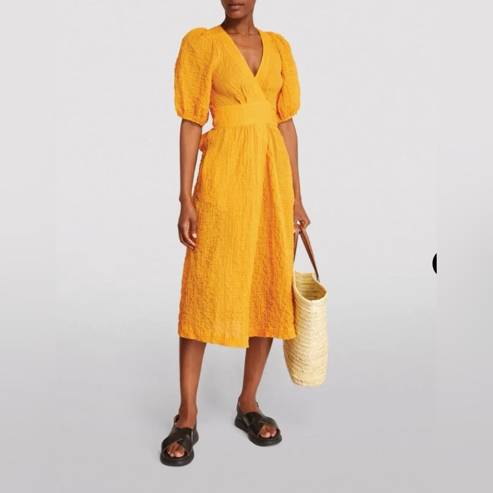 Three Graces Midi Wrap Dress Marigold 12